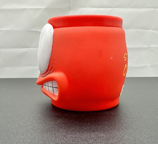 Hungry Jacks 1997 Collectable Face Off 3D Mug Red “Stressed Out” 9223