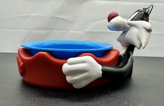 Vintage Looney Tunes Sylvester the Cat Pet Bowl Holder Applause With Bowl 8622