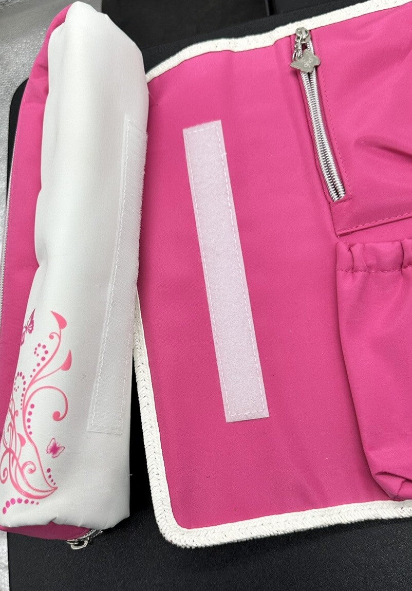 GHD Pink Styling Iron Bag with Heat Resistance Mat Built in Good Condition 8166