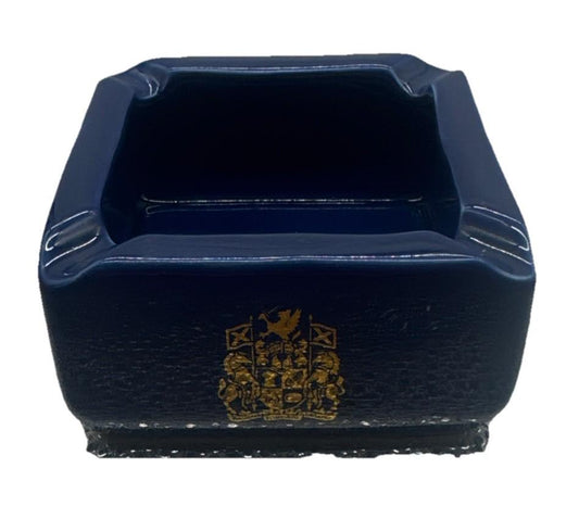 VINTAGE CERAMIC BLUE BALLANTINES THE SUPERB SCOTCH ASH TRAY 11cm (9424)