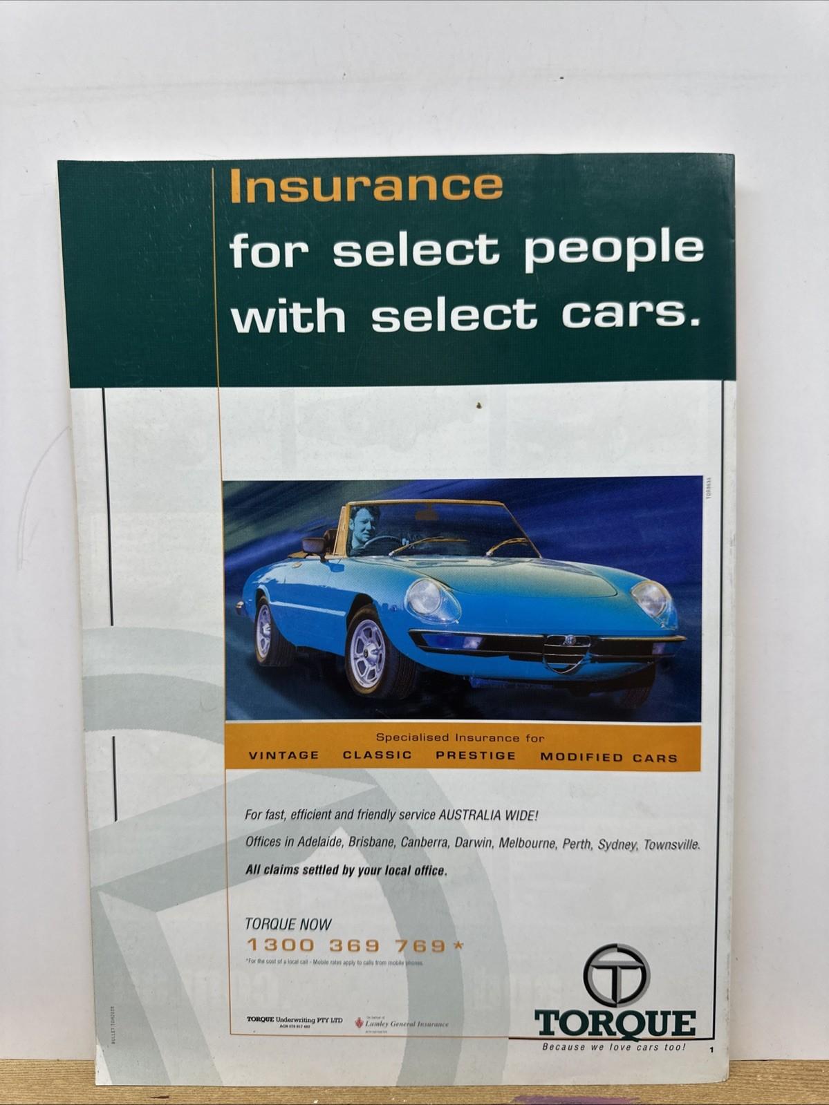 Unique Cars August 2001 Magazine In Good Condition