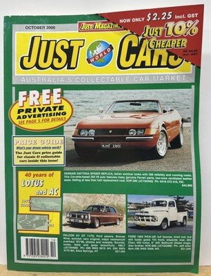 Just World Cars October 2000 Issue 56 Magazine In OK Condition