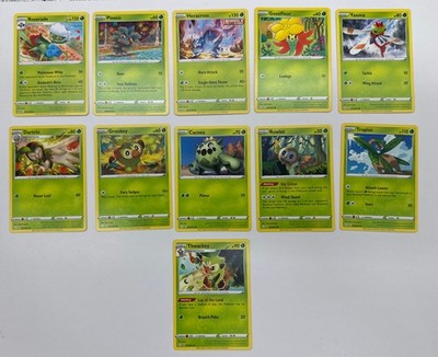 11 X Pokemon Grass Trading Cards Collection Random Years & Series GC 8778-25
