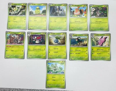 11 X Pokemon Grass Trading Cards Collection Random Years & Series GC 8778-32