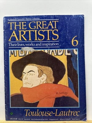 The Great Artists No.6 Toulouse-Lautrec Magazine In OK Condition