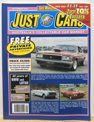 Just World Cars September 2000 Issue 55 Magazine In Good Condition