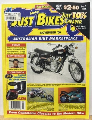 Just World Bikes November 2000 Magazine In Good Condition