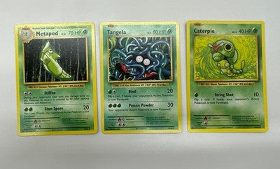 3 X Pokemon Grass Trading Cards Collection Random Years & Series GC 8778-34