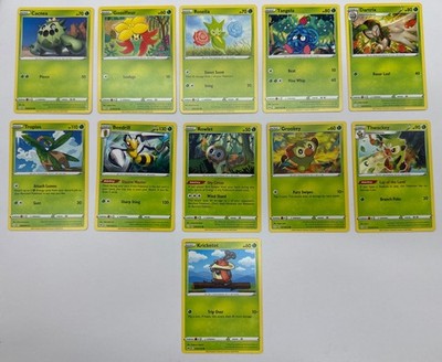 11 X Pokemon Grass Trading Cards Collection Random Years & Series GC 8778-30