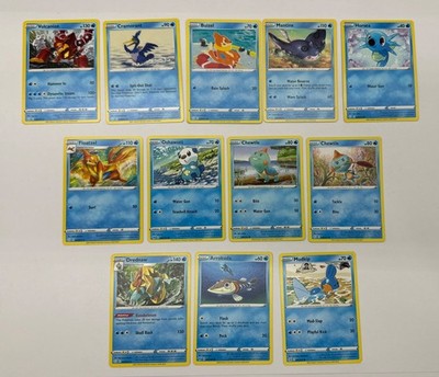 12 X Pokemon Water Trading Cards Collection Random Years & Series GC 8778-72