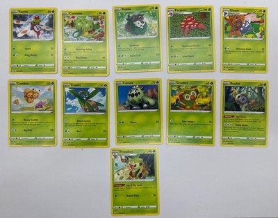 11 X Pokemon Grass Trading Cards Collection Random Years & Series GC 8778-26