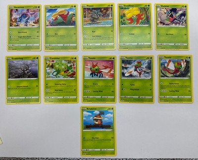 11 X Pokemon Grass Trading Cards Collection Random Years & Series GC 8778-27