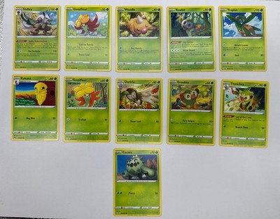 11 X Pokemon Grass Trading Cards Collection Random Years & Series GC 8778-24