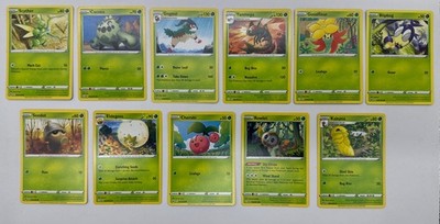 11 X Pokemon Grass Trading Cards Collection Random Years & Series GC 8778-2