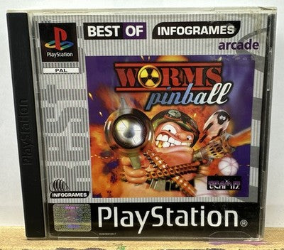 Worms Pinball Play Station 1 / PS1 Complete In OK Condition Damage to Case 10392