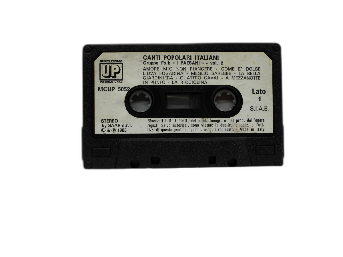 Canti Popolari Italiani Gruppo Folk I Paesani Vol. 2 Cassette Tape Up Internatio