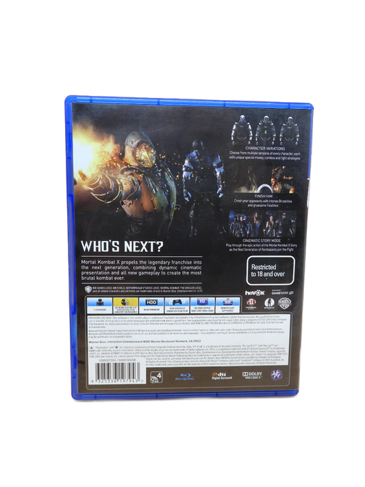 Mortal Kombat X PS4 Fighting Game Wb Games