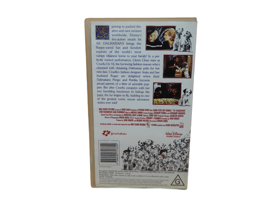 101 Dalmatians Disney Vhs Tape Glenn Close Walt Disney
