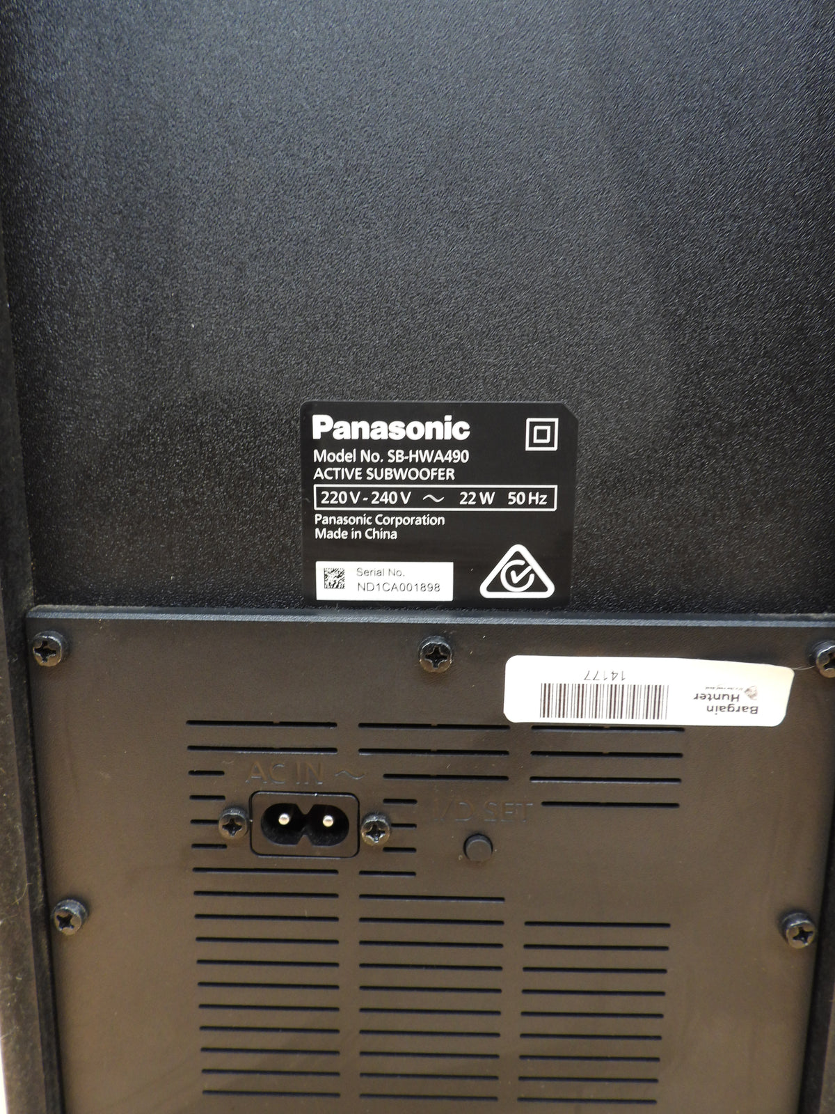 Panasonic Sb Hwa490 Active Subwoofer