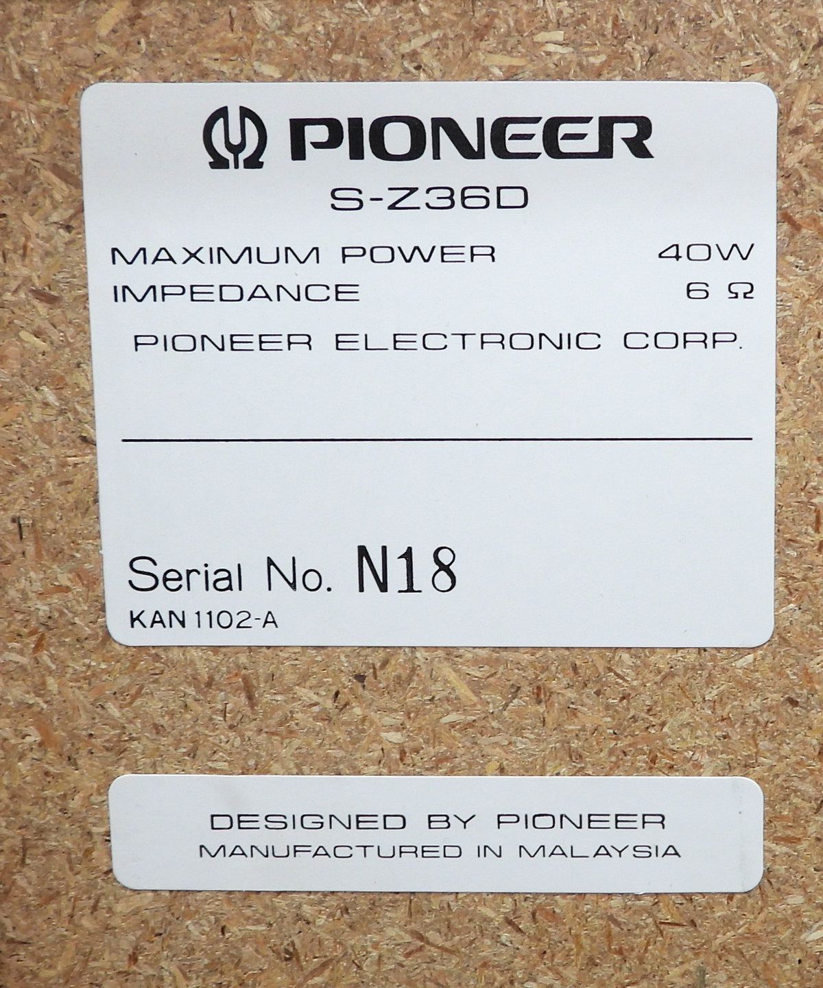 Pioneer S Z36d 3 Way 40w Speaker