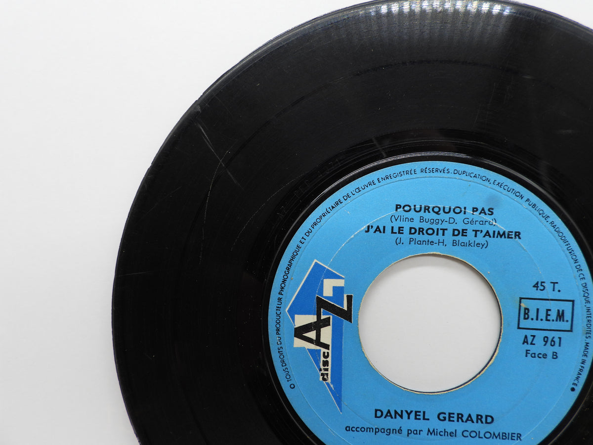 Danyel Gerard on S'en Balance 45 Rpm Vinyl Record Disc Az