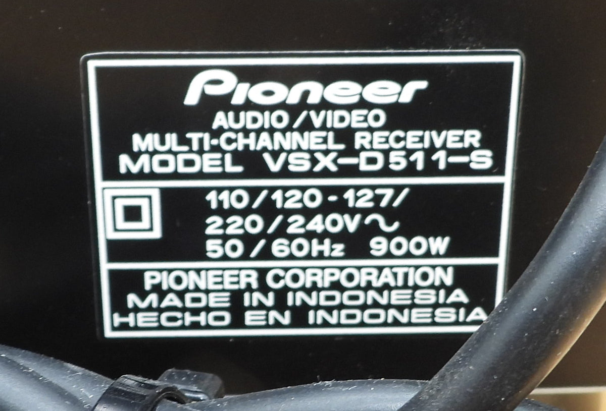 Pioneer Vsx D511 Multi Channel Audio/video Receiver No Remote