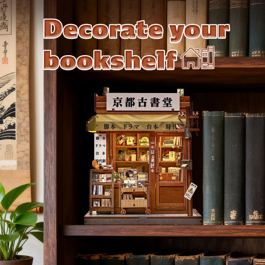 CUTEBEE Book Nook Kit DIY Doll House Bookshelf Insert 3D Wooden Puzzle Miniature Room Decor Amazing Gift for Antique Bookery