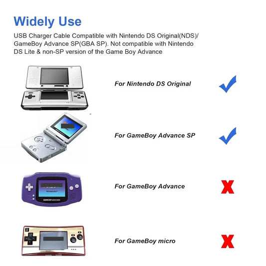 USB Type-C Fast Charging Cord Adapter Game Console Charger Cable For SP/ GBA/GameBoy/DS Game Console Cable Accessories