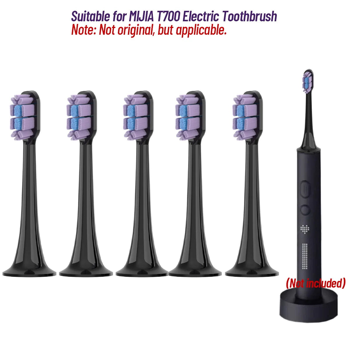 5/10PCS Replacement Brush Heads For MIJIA T700 Mes604 Sonic Electric Toothbrush Dupont Bristle with Caps Sealed Pack