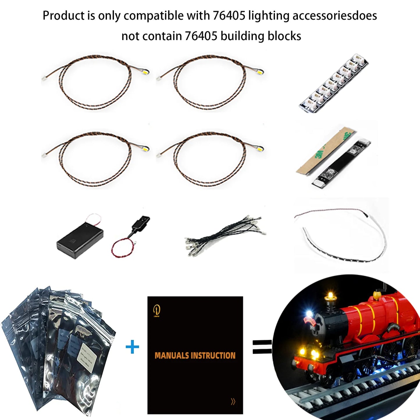 LYBMTWF Led Lighting Kit for 76405 Hogwarts Express - Collectors Edition, Compatible with Harry Potter Building Blocks Model