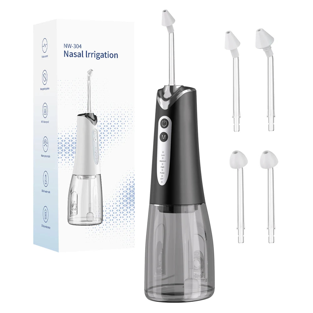 Electric Nasal Irrigation System Sinus Rinse Machine With 300ml Water Nose Cleaner IPX7 Type C Charging For Daily Nasal Care