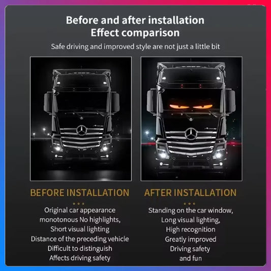 DIY Custom Text Pattern LED Eyes for Truck Programmable Display Devil Eye Car Scrolling Advertising LED Sign with App Control