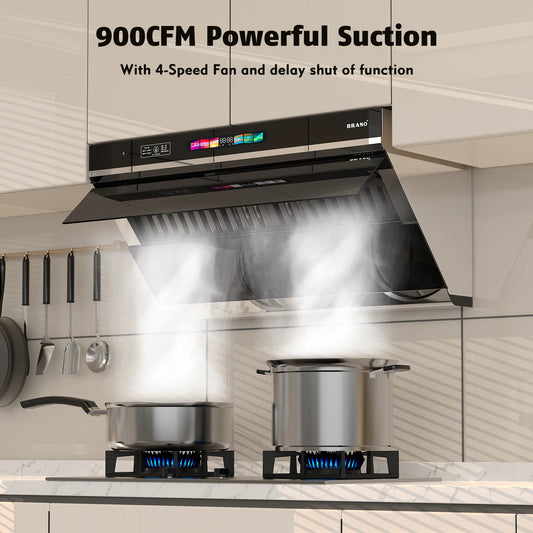 30 inch 900 CFM Convertible Under Cabinet Range Hood with Charcoal Filter, Voice/Gesture/Touch Control