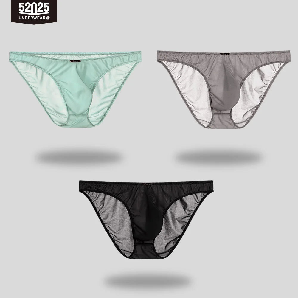 52025 Men's Ultra-Light Mini Briefs β Semi-Transparent, Silky-Soft Nylon, 3D Anatomical Pouch and Barely-There Comfort