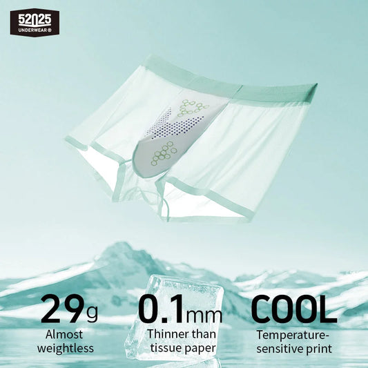 52025 Men's Ultra-Thin Boxers (3-Pack) – Feather-Light Ice-Silk Fabric, Color-Changing Pouch and Weightless Second-Skin Comfort