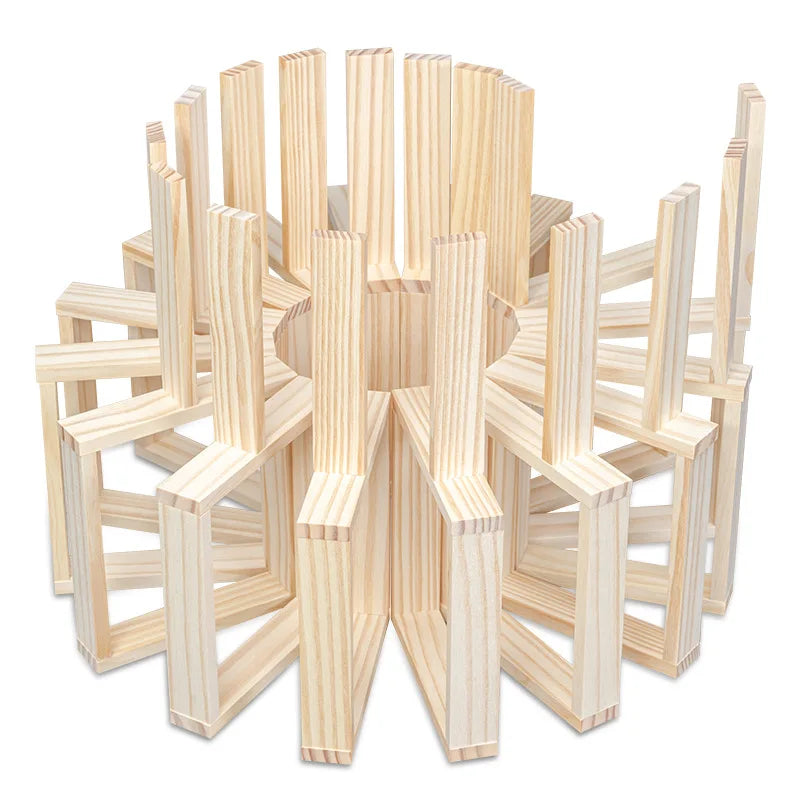 100pcs Wooden Building Block Architecture DIY Educational Toys for Kids Construction Kit Stacking High Block Puzzle Games Child