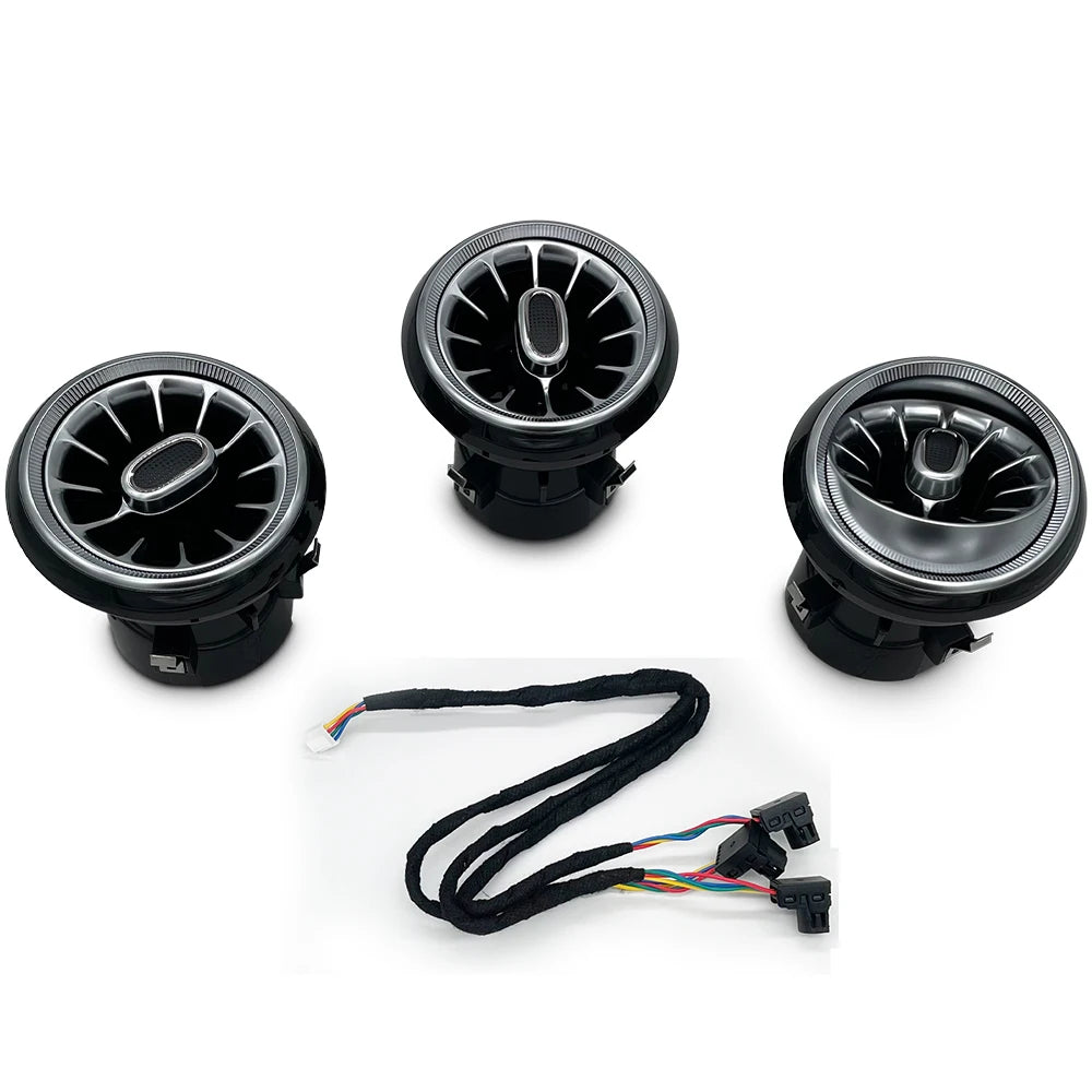 12/64 Colors LED Car A/C Nozzle Vents For Kia Stinger Ambient light Turbine Shape Air Outlet of Automobile Air Conditioner Refit
