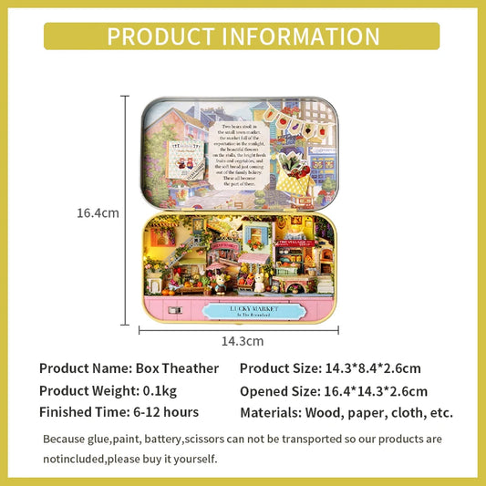 CUTEBEE DIY Dollhouse Wooden Doll House DIY Box Theather Building Kit with Furniture Lights Toys for Children Birthday Gifts