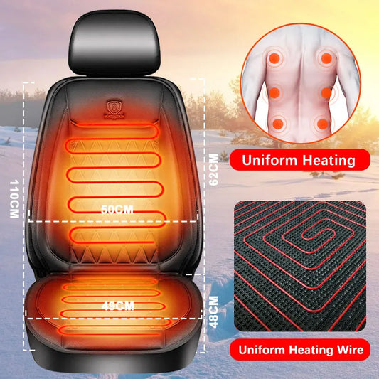 12-24v Heated Car Seat Cover 30' Fast Car Seat Heater Cloth/Flannel Heated Car Seat Protector 25W Seat Heating Cover Car Seat