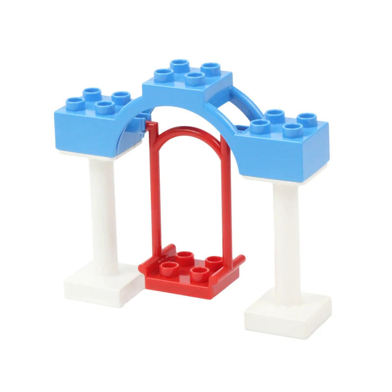 Big Building Blocks Playground Pipeline Parts Slide Ladder Swing Compatible Bricks Sets Baby Assemble Education Montessori Toys