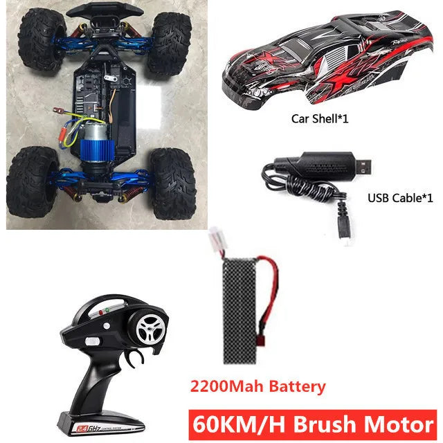 1:10 Professional Brushless 4WD RC Racing Drift Car 80KM/H All-terrain Off-road 2.3KG Steering Gear Alloy Frame RC Buggy Model
