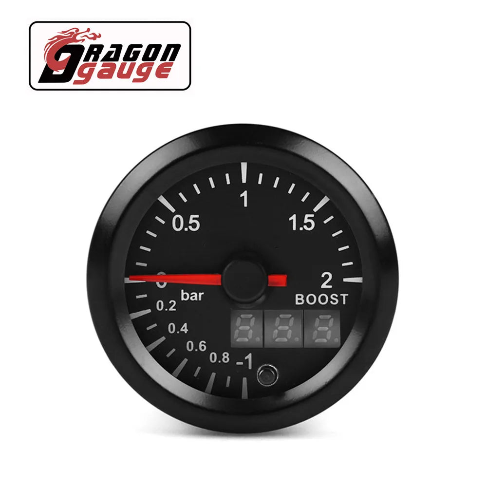 「DRAGON」 52mm Tachometer PRM Boost Gauge Voltage EGT Gauge Water Temperature Oil Temp Oil Pressure Car Gauge Fit for 12V Car