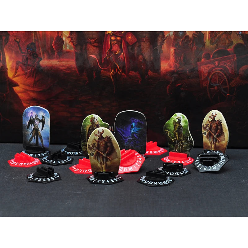 Gloomhaven Standee Bases Pack of 30 3D Printed Hex Monster Stand with Health Tracker and Status Token Slots