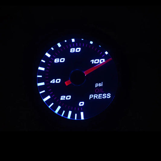 52mm Boost/Vacuum/Water Temp/Oil Temp/Oil Press/Voltage/Tachometer/Air Fuel Ratio/EGT Gauge Analog Blue Led+ 52MM Gauge Pods