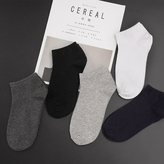 Men Summer Boat Socks Large size 44,45,46,47,48 Black Breathable Fashion Black Male Cotton Socks Men short Big New 10 Pairs