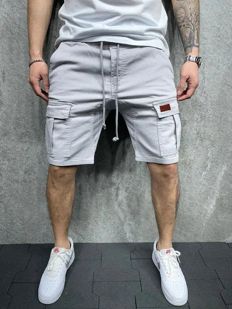 Men's Cargo Shorts Casual Work Pants Loose Fit High Street Short Pants Clothing Drawstring Sports Male Outfit Shorts