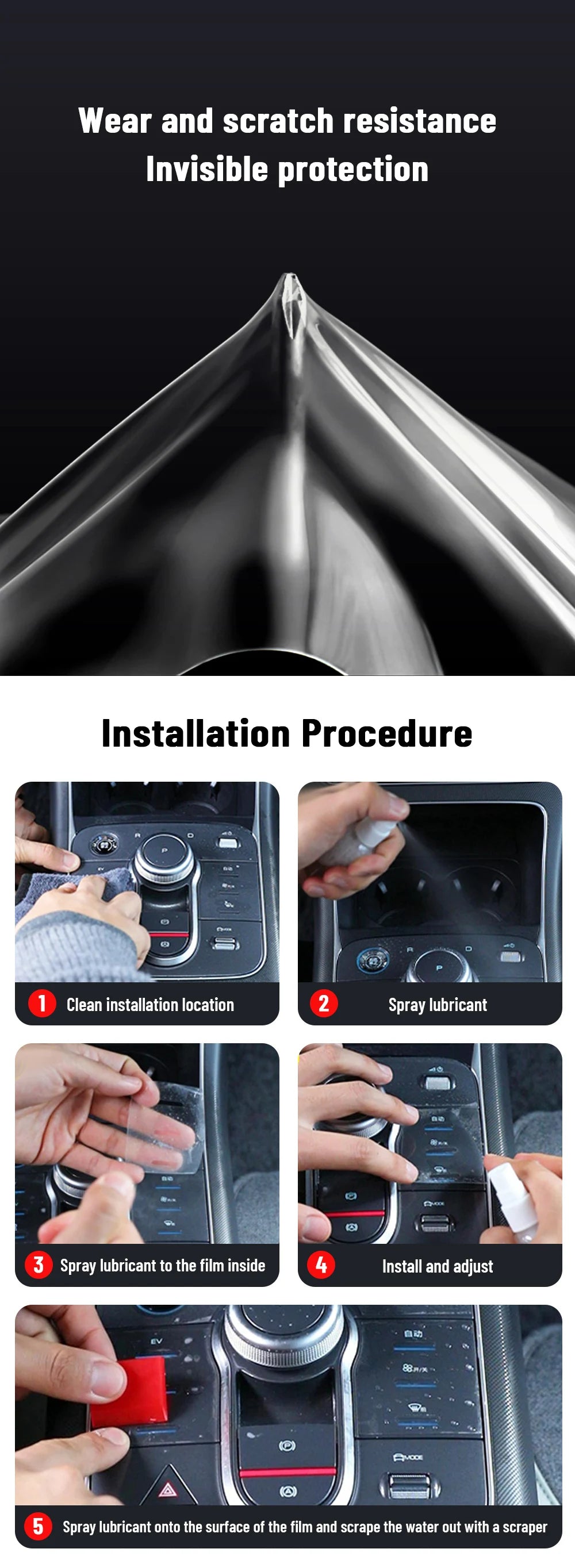 For LEAPMOTOR C10 2024 2025 Auto Central Control interior Protection Film Screen TPU Navigation Anti Scratch Navigation Sticker
