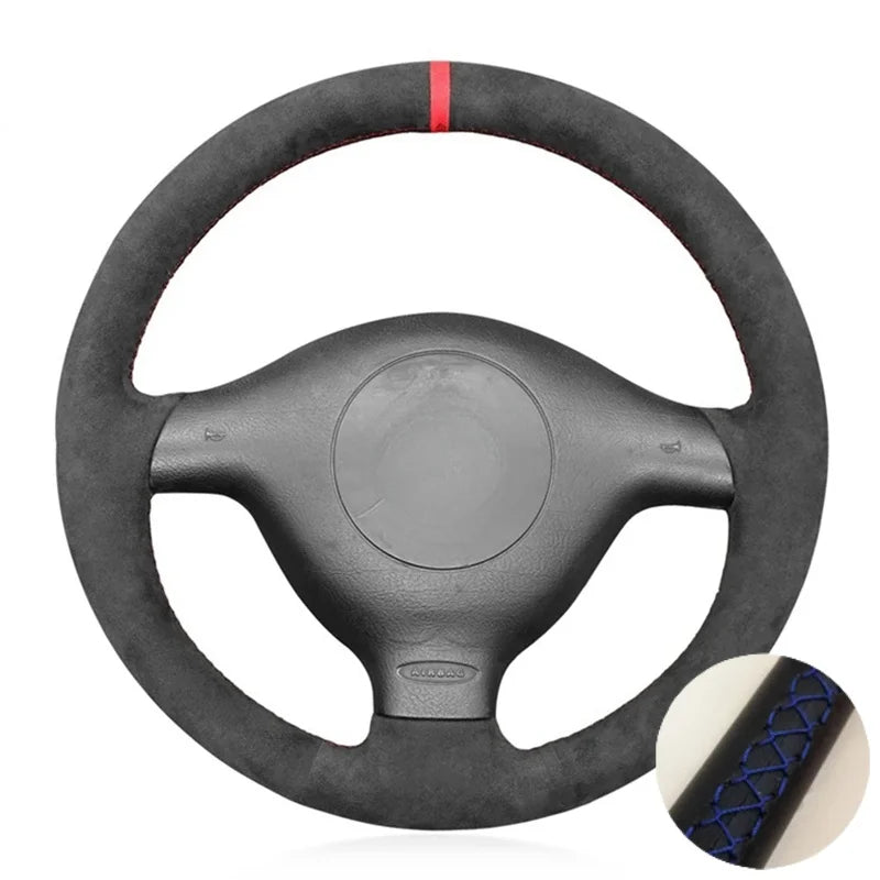 Anti-Slip Suede Leather Car Steering Wheel Cover For Seat Leon MK1 Volkswagen VW Golf 4 IV Passat B5 Variant Polo Skoda Fabia 1