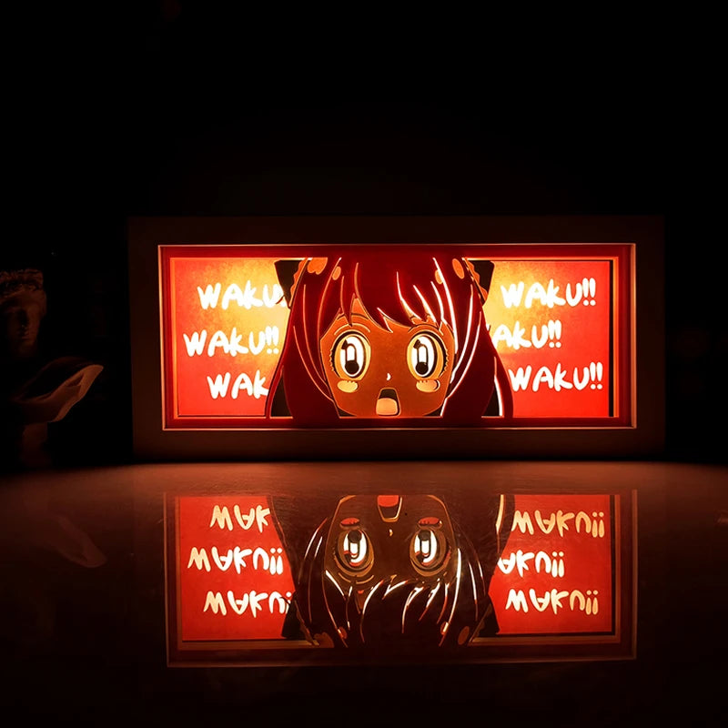 Anime Series Paper-Cut Light Room Bedroom Night Light Remote Control Colorful Light Box Atmosphere Light