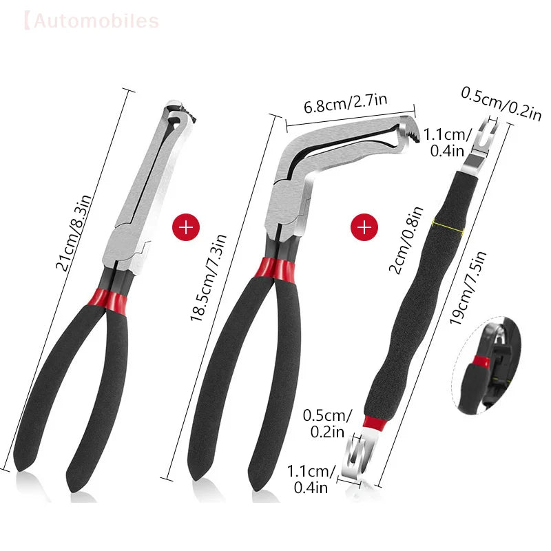 8" 60-Degree Electrical Disconnect Pliers For Automotive Connectors & Sensors - Angled Wire Plug Removal Tool
